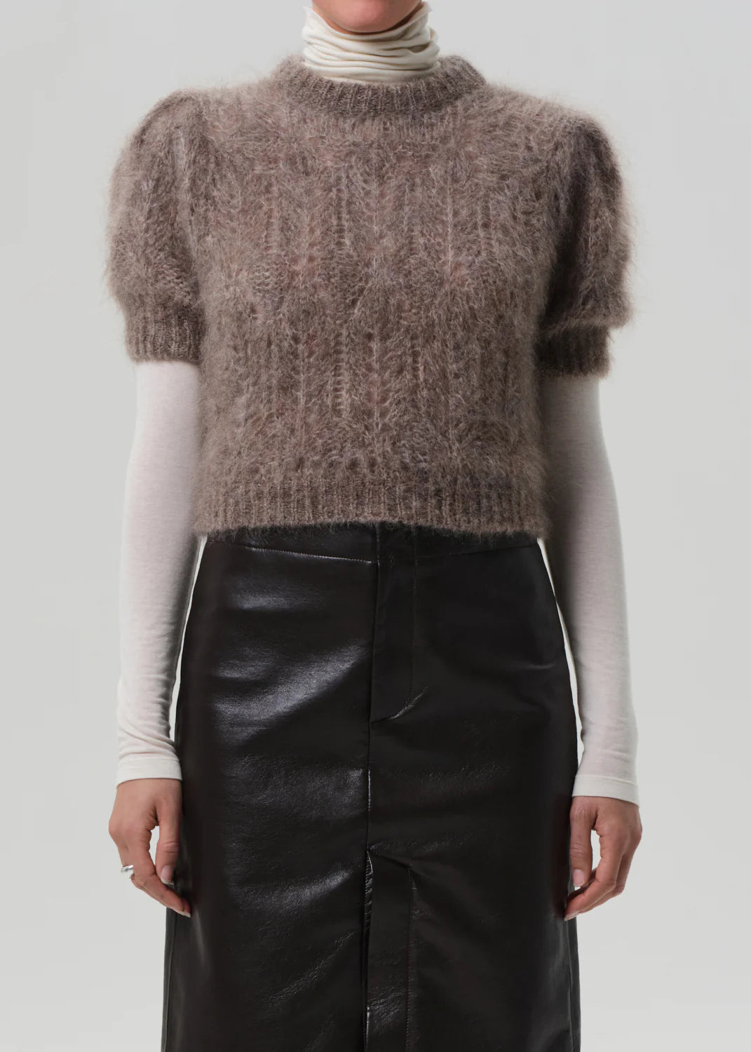 Citizens of Humanity Odette Puff Sleeve Sweater In Mushroom