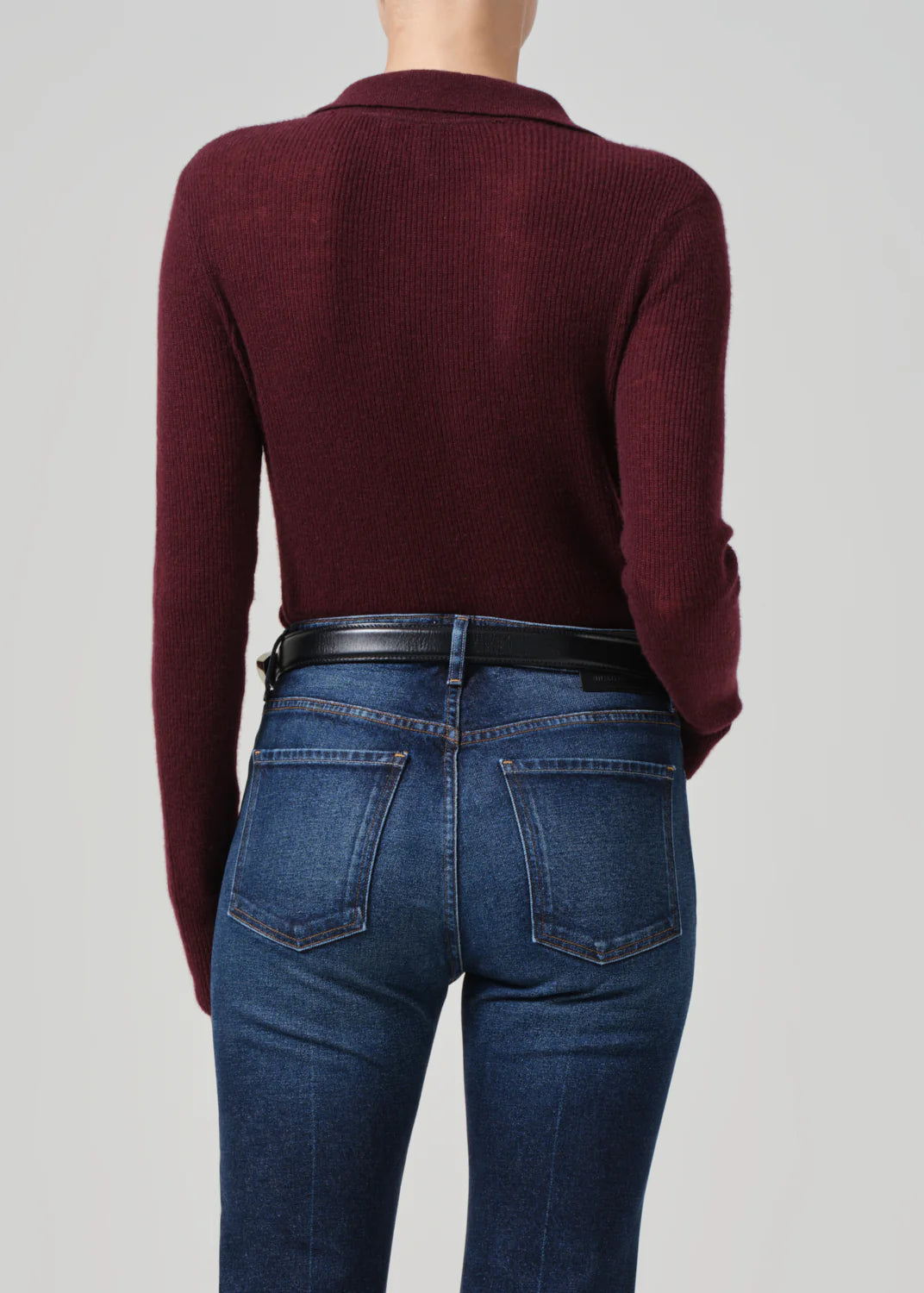 Citizens of Humanity Simone Polo Sweater In Burgundy