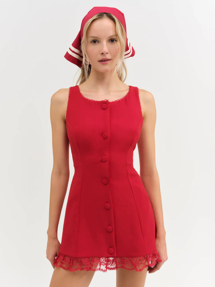 For Love & Lemons Venus Mini Dress RED