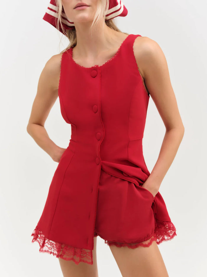 For Love & Lemons Venus Mini Dress RED