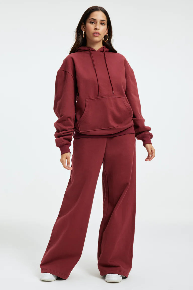 Good American SUEDED FLEECE BOYFRIEND HOODIE TEAM CARDINAL Concepts Reno