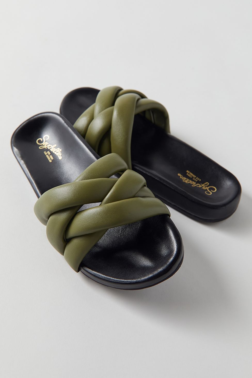 Seychelles Low Key Glow Up Slide Sandal Olive Concepts Reno