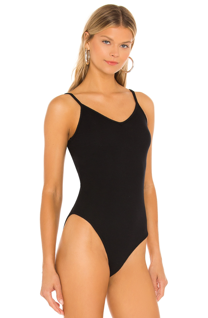 Black spaghetti best sale strap bodysuit