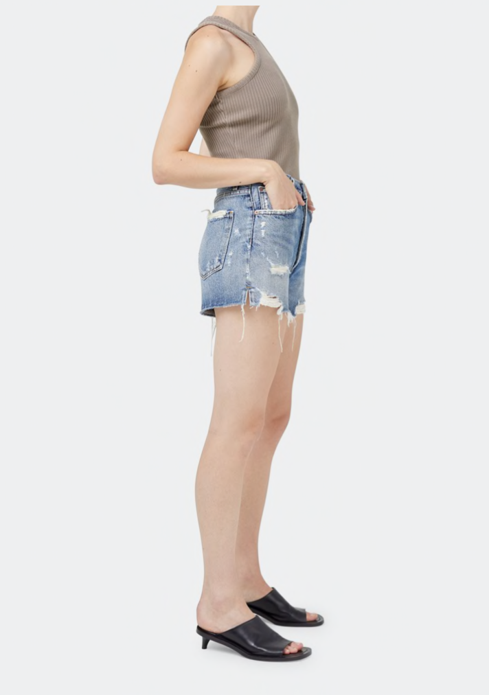 AGOLDE Dee Distressed High Rise Jean Shorts Turmoil Concepts Reno