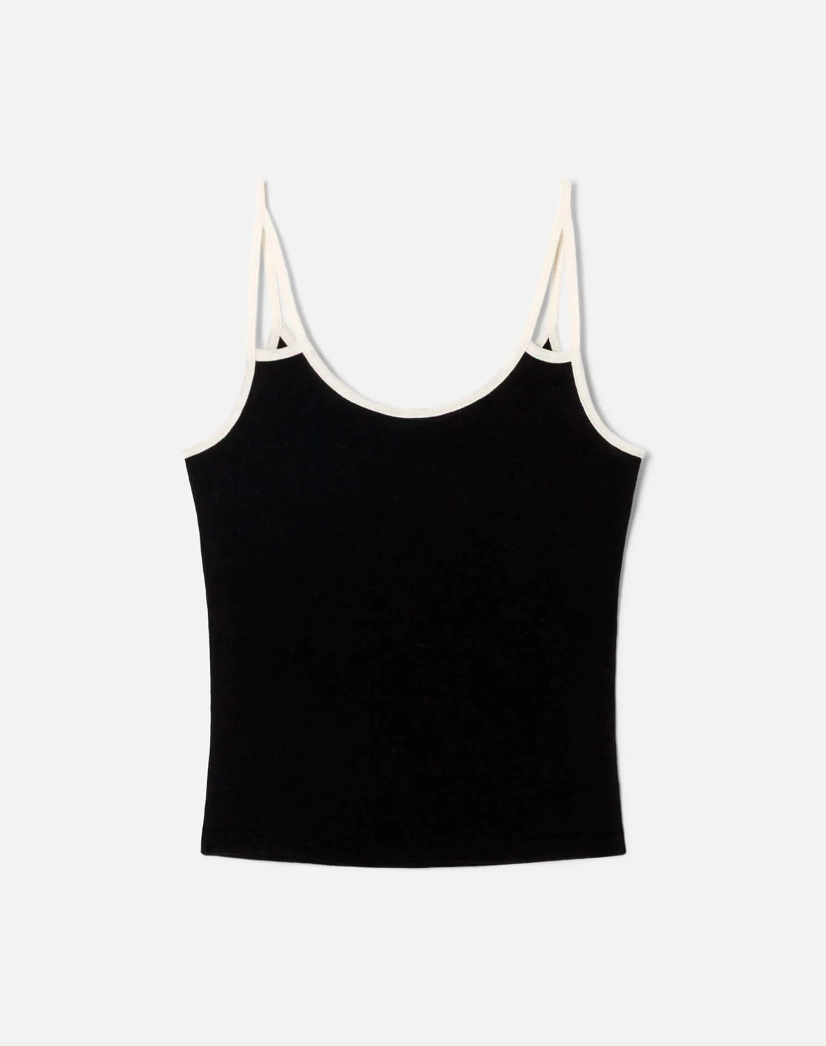 RE/DONE HANES GEMINI TANK BLACK WITH VINTAGE WHITE