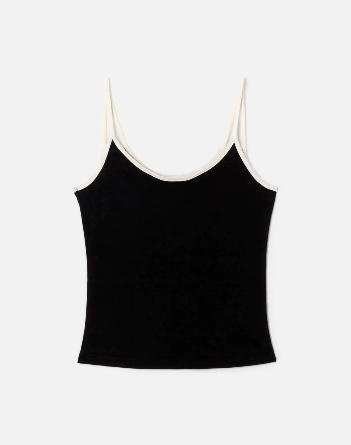 RE/DONE HANES GEMINI TANK BLACK WITH VINTAGE WHITE