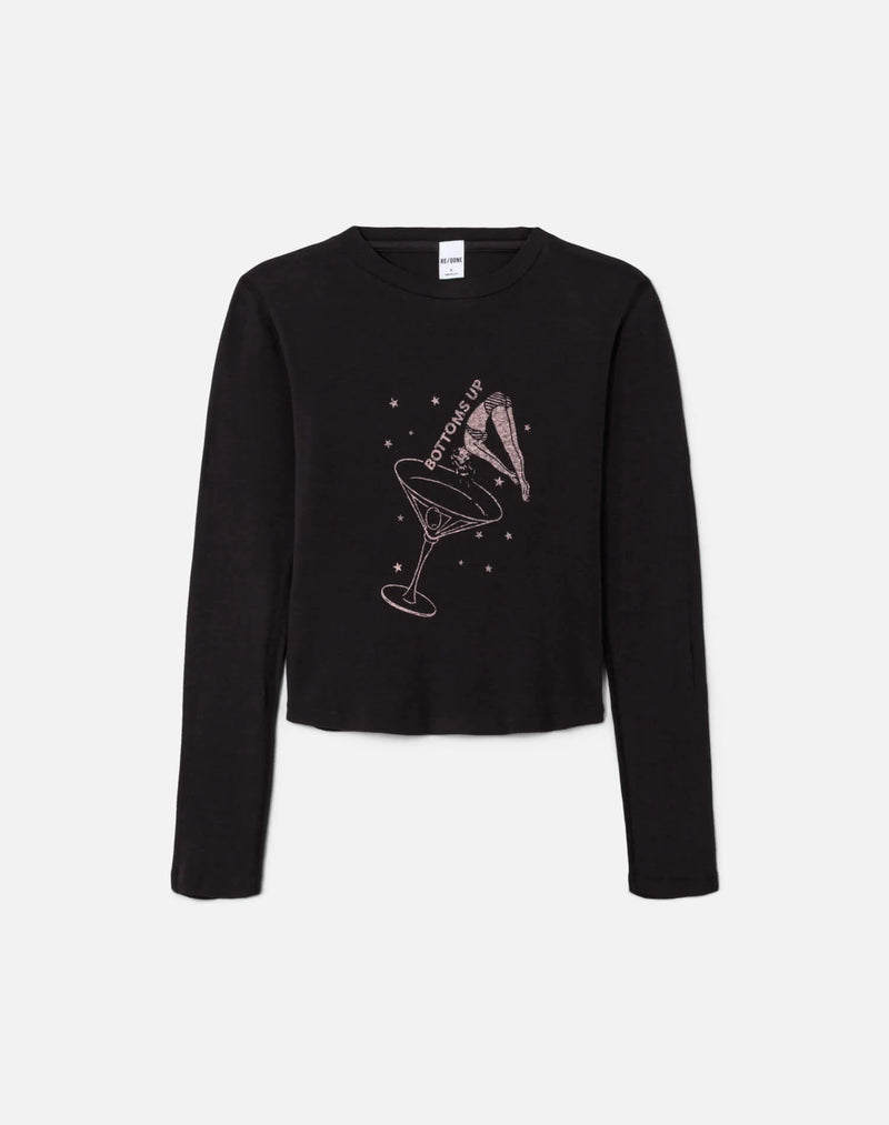RE/DONE 90S BABY LONG SLEEVE "BOTTOMS UP"