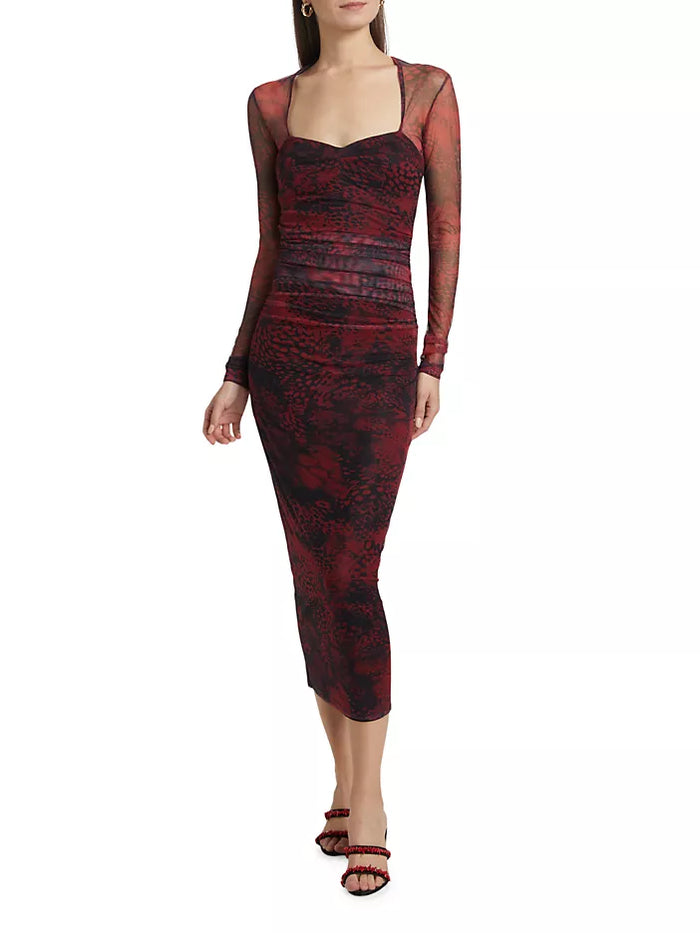 Amanda Uprichard  Cade Printed Body-Con Midi-Dress