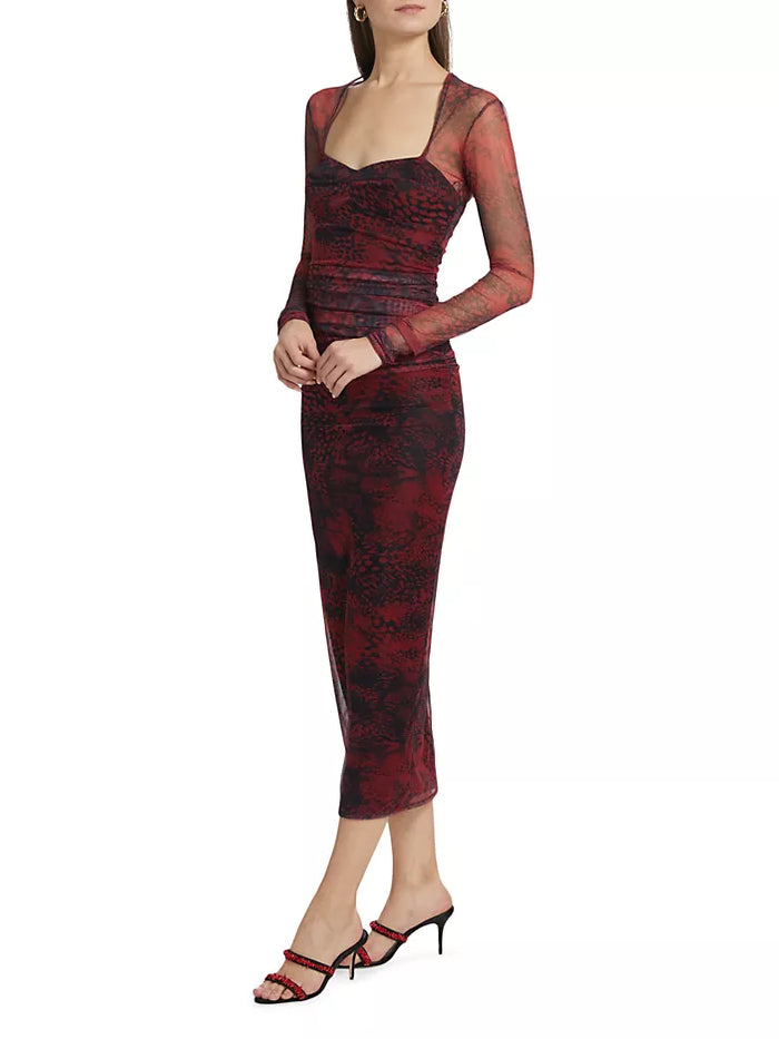 Amanda Uprichard  Cade Printed Body-Con Midi-Dress