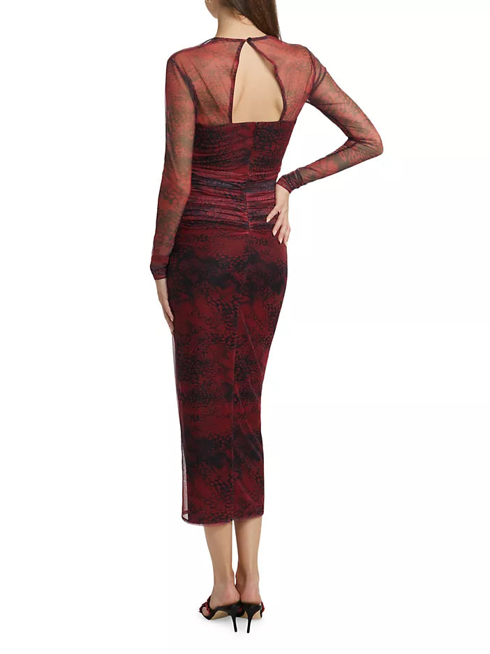 Amanda Uprichard  Cade Printed Body-Con Midi-Dress