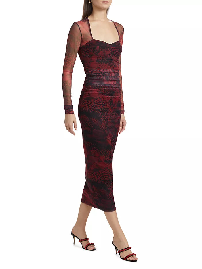 Amanda Uprichard  Cade Printed Body-Con Midi-Dress