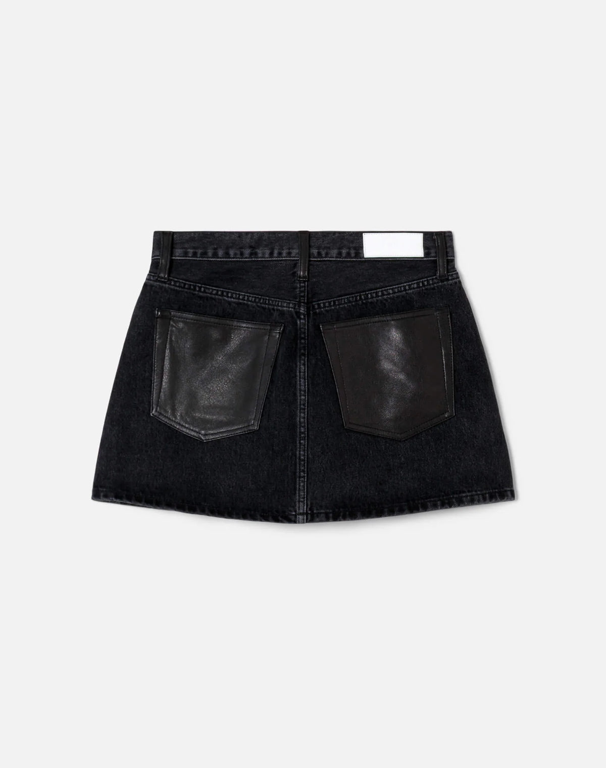 RE/DONE ALINE CLASSIC SKIRT  BACK TO BLACK LEATHER