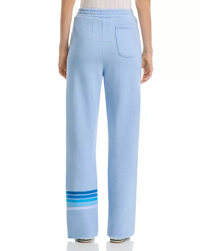 Aviator Nation Rugby Stripe Wide Leg Sweatpants Ice Ice