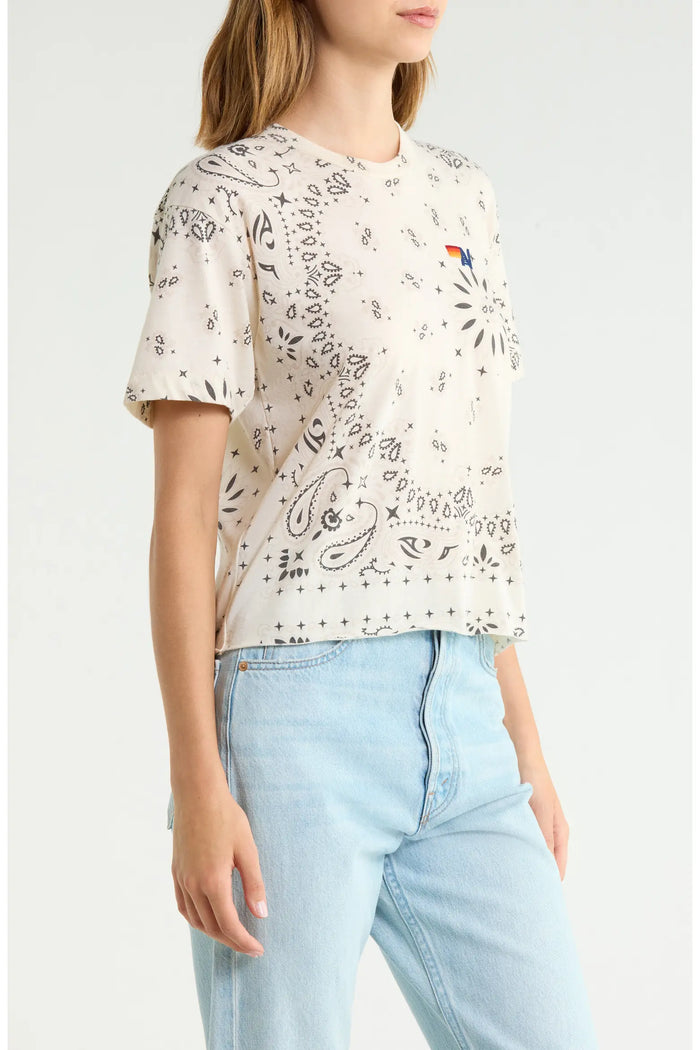 Aviator Nation Bandana Boyfriend T-Shirt Vintage White