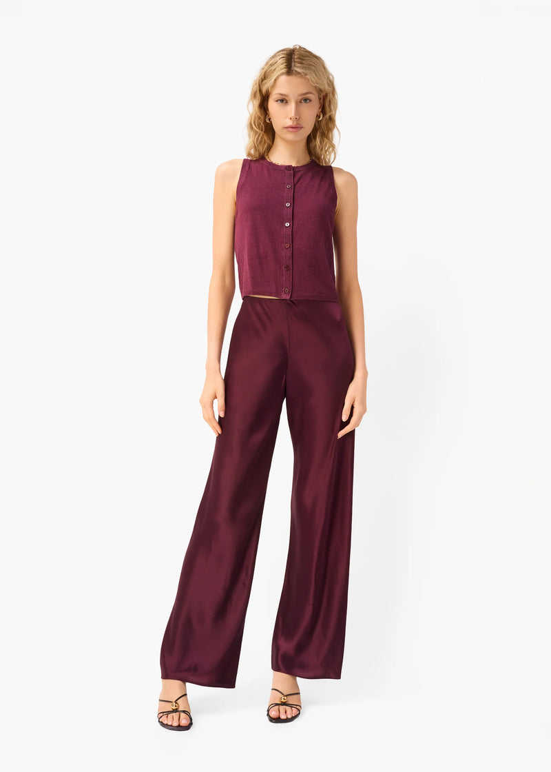 Cami Nyc DIA SILK CASHMERE SWEATER VEST BLACKBERRY