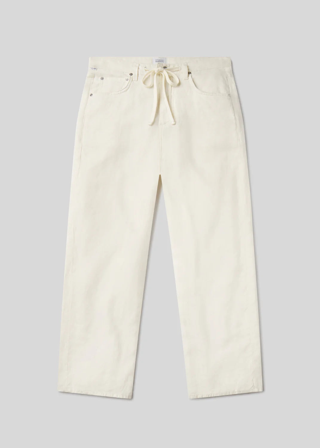 Citizens Of Humanity Brynn Drawstring Linen Trouser In Vanilla