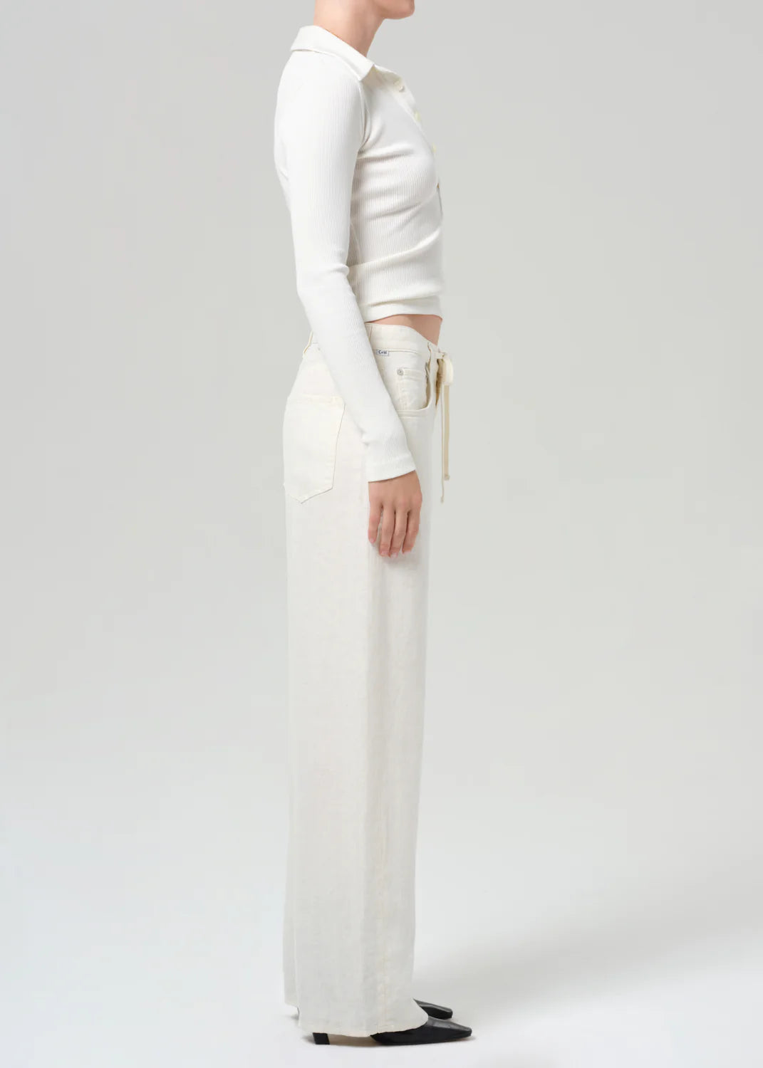 Citizens Of Humanity Brynn Drawstring Linen Trouser In Vanilla