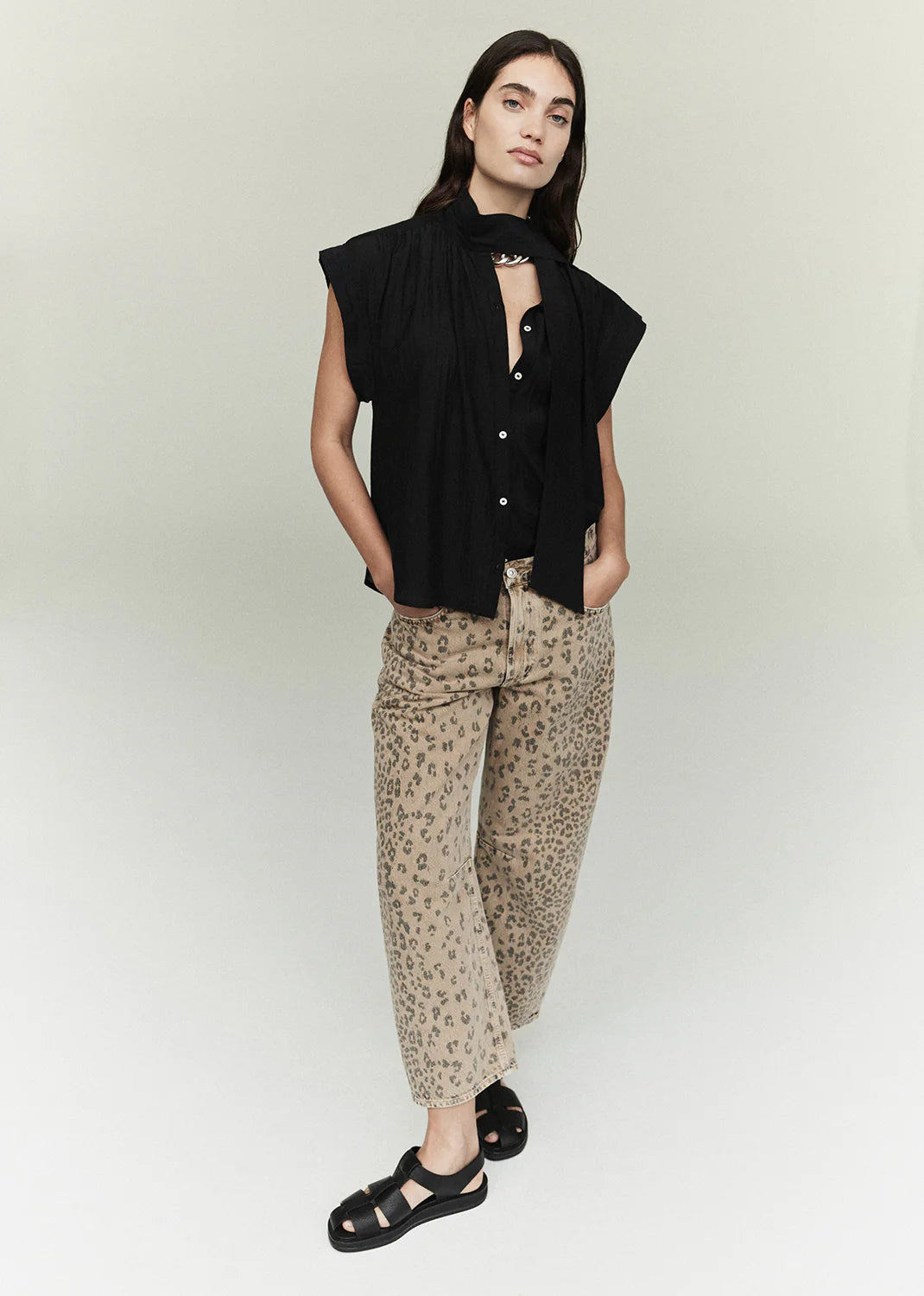 Citizens of Humanity Miro Relaxed Jean In Natural Cheetah