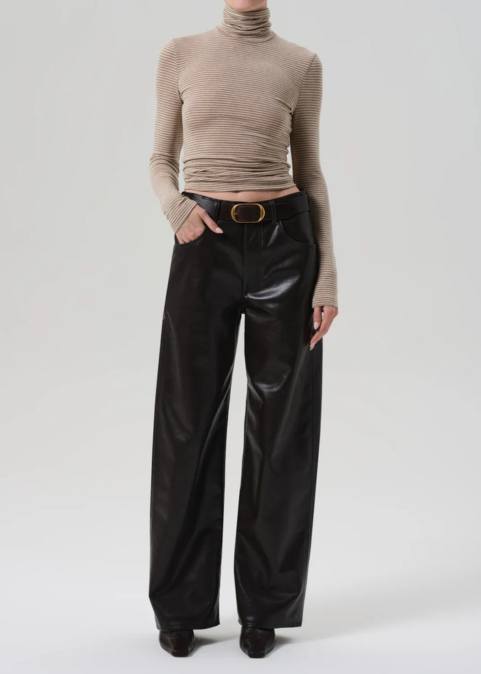 Citizens of Humanity Ayla Baggy Recycled Leather In Chocolate Dark Brown