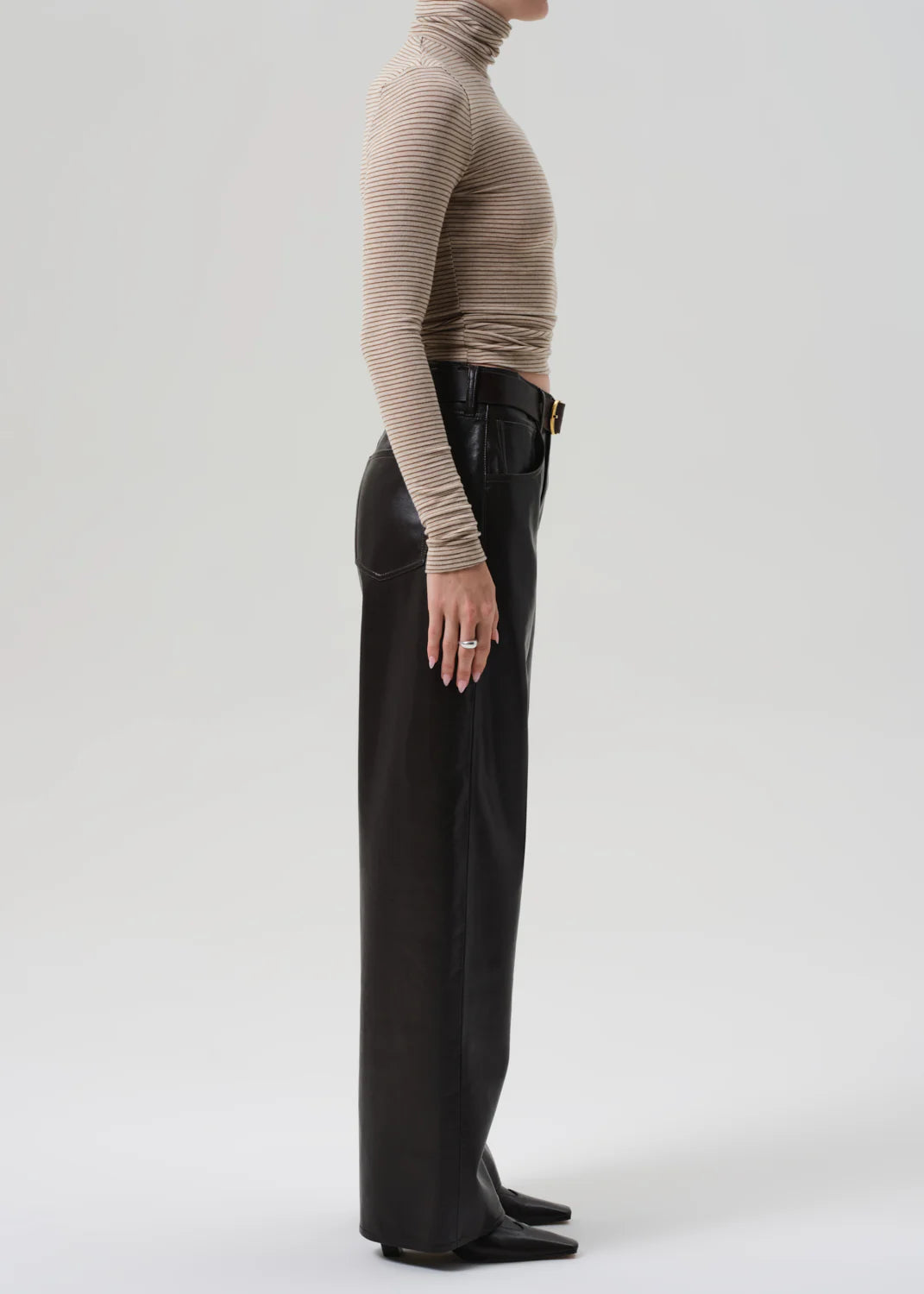 Citizens of Humanity Ayla Baggy Recycled Leather In Chocolate Dark Brown