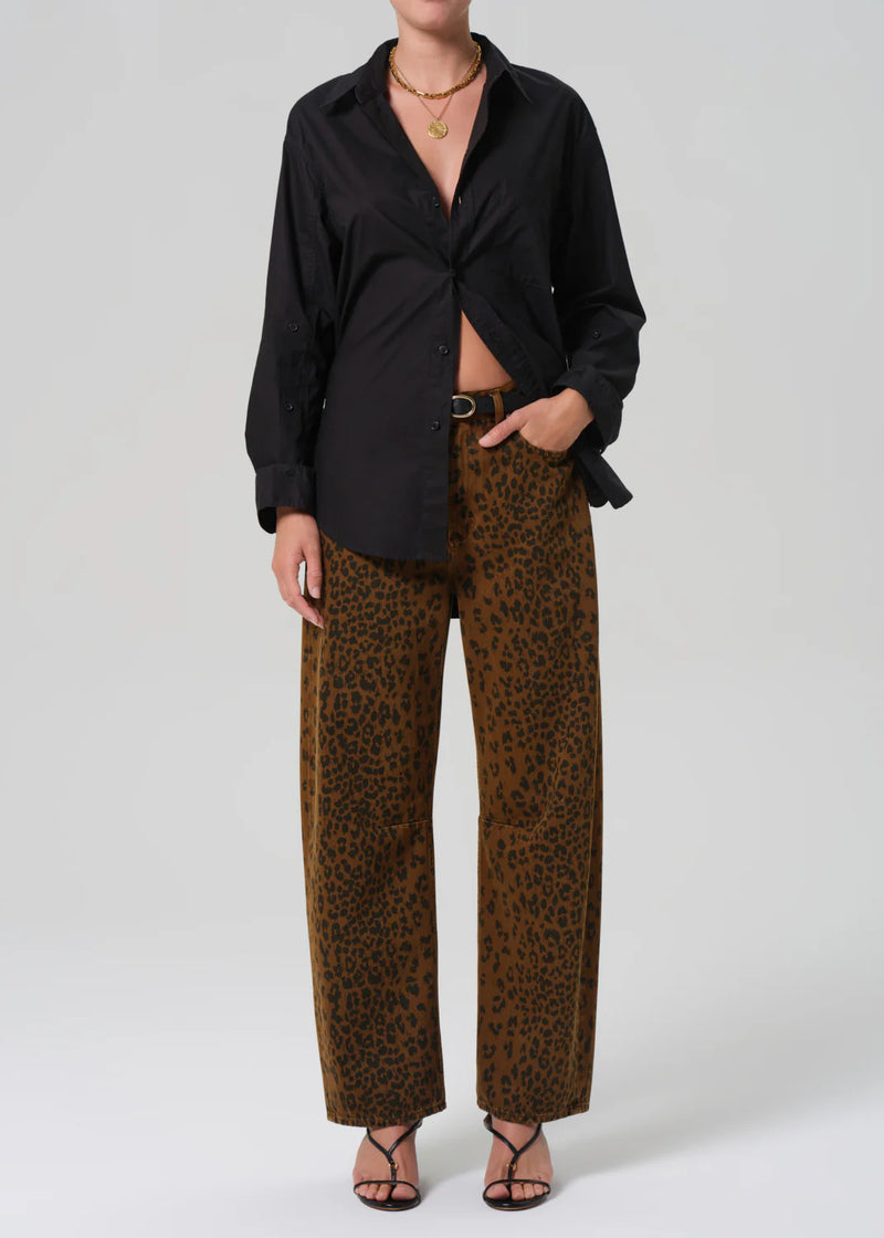 Citizens Of Hunanity Miro Long Relaxed Jean In Sepia Cheetah
