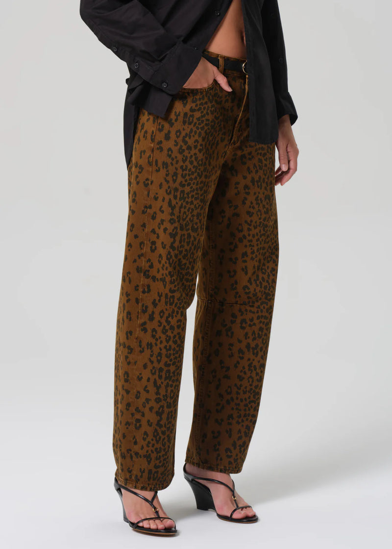 Citizens Of Hunanity Miro Long Relaxed Jean In Sepia Cheetah