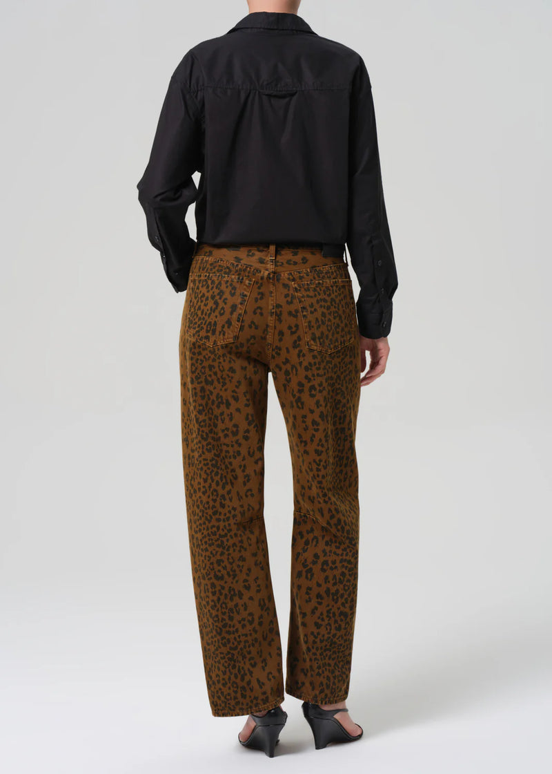 Citizens Of Hunanity Miro Long Relaxed Jean In Sepia Cheetah