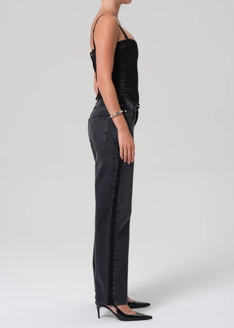 Citizens of Humanity Lindz Easy Straight Tuxedo Stripe In Kuro