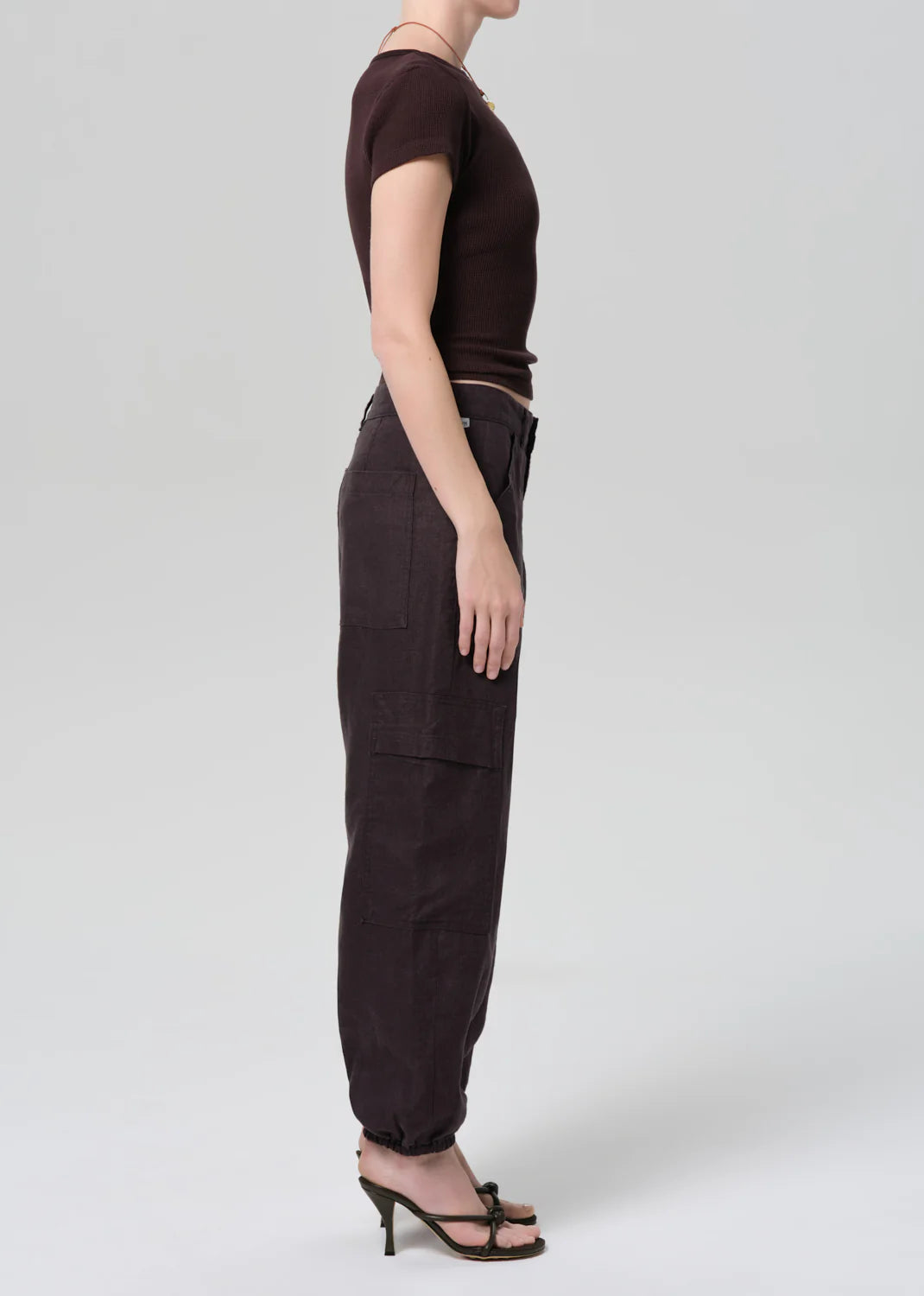 Citizens of Humanity Ciela Linen Balloon Utility In Charcoal