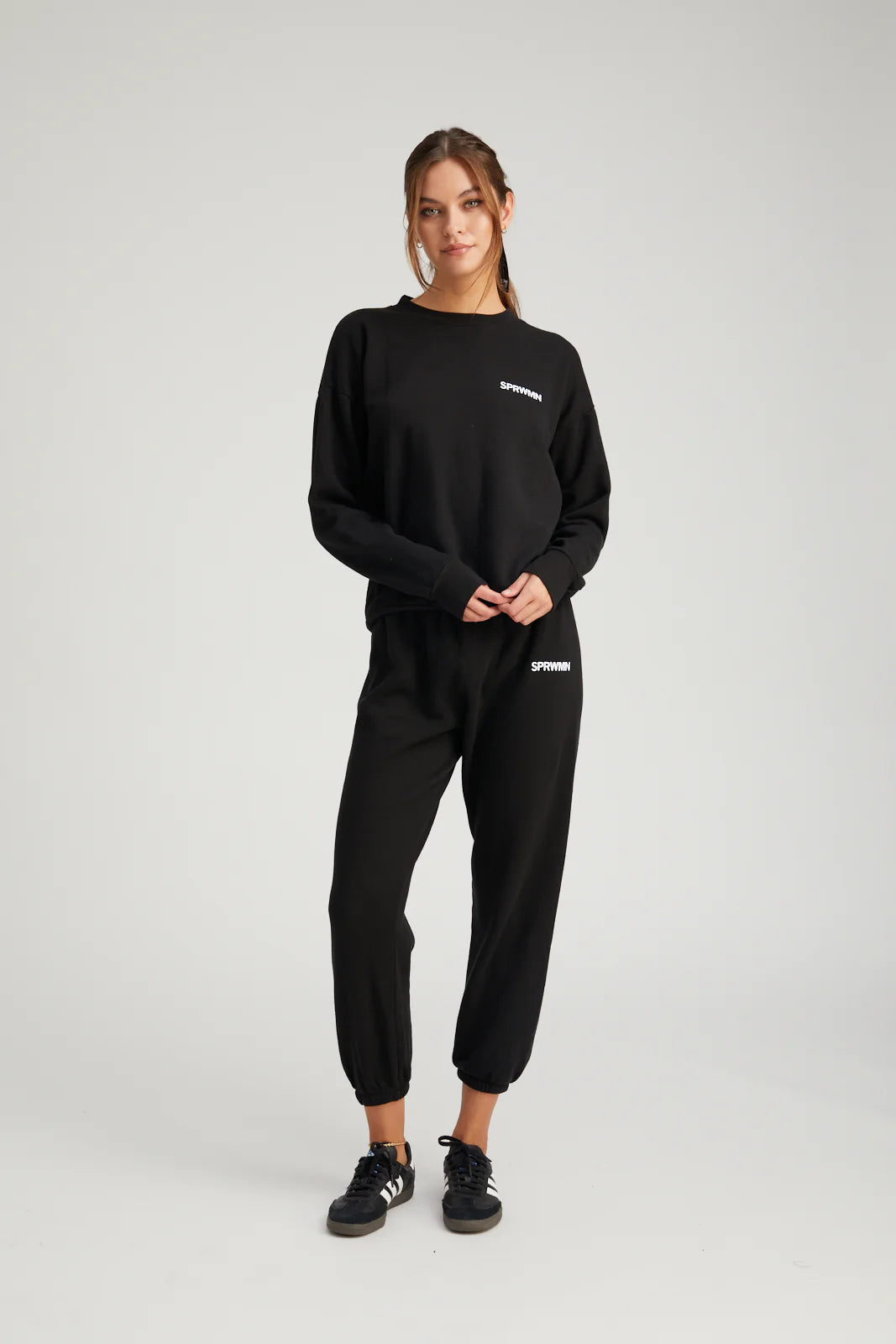 SPRWMN BLACK LOGO SWEATSHIRT