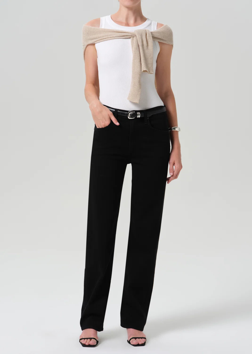 Citizens Of Humanity Palma Straight Long Clean Hem In Starless