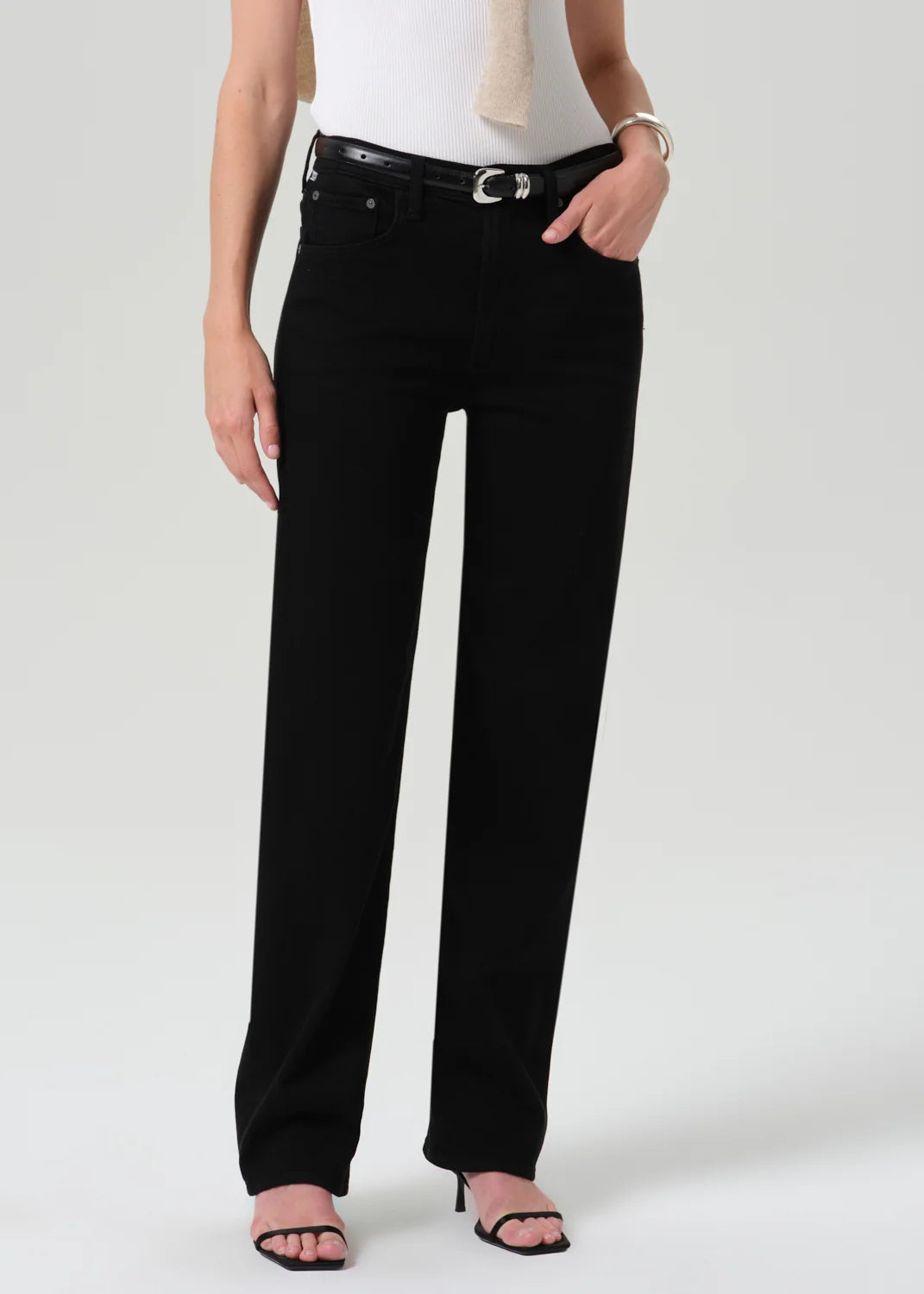 Citizens Of Humanity Palma Straight Long Clean Hem In Starless