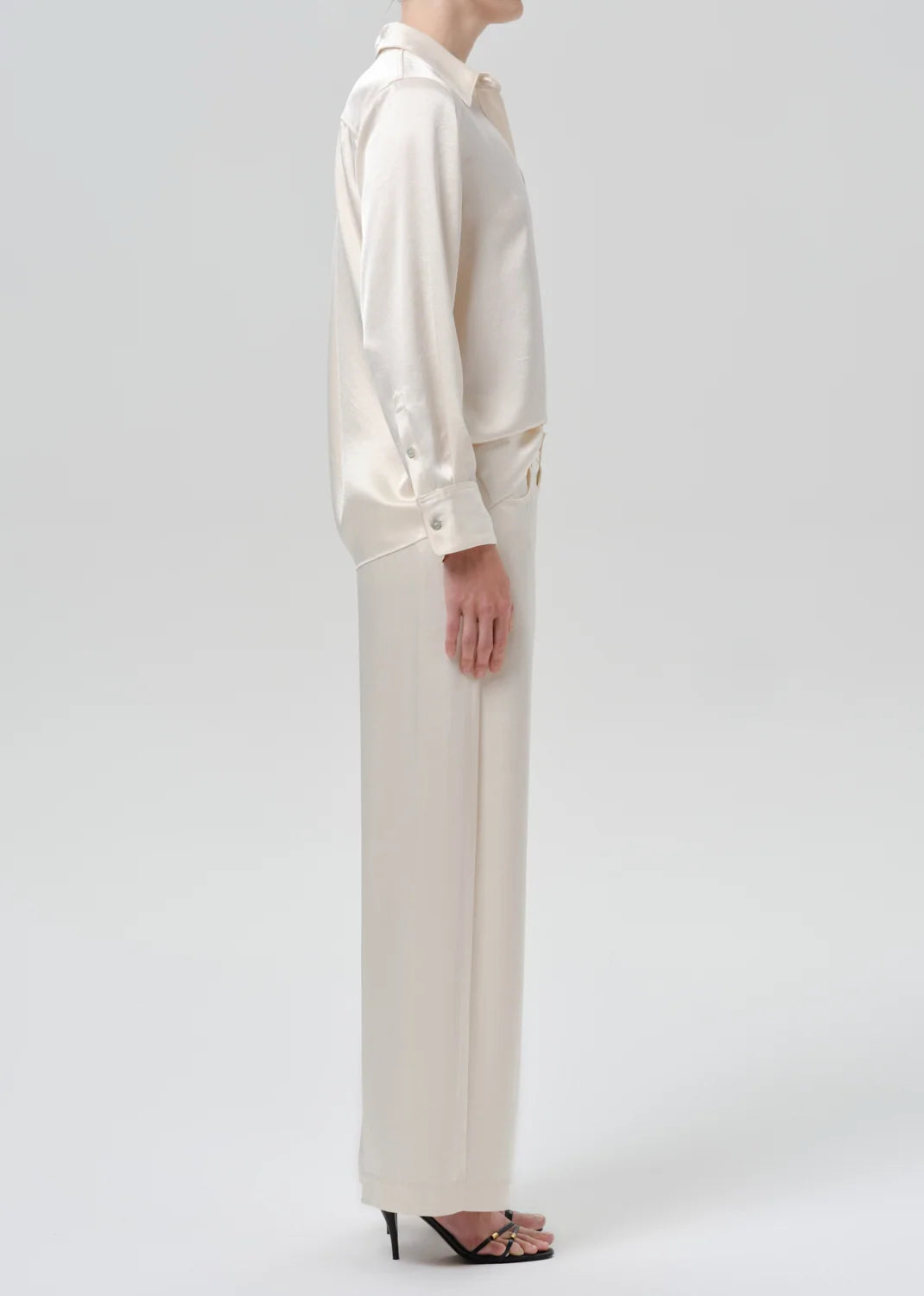 Citizens Of Humanity Brynn Japanese Hammered Satin Trouser In Cream