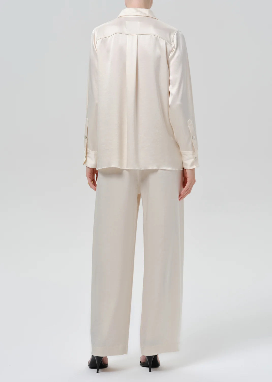 Citizens Of Humanity Brynn Japanese Hammered Satin Trouser In Cream