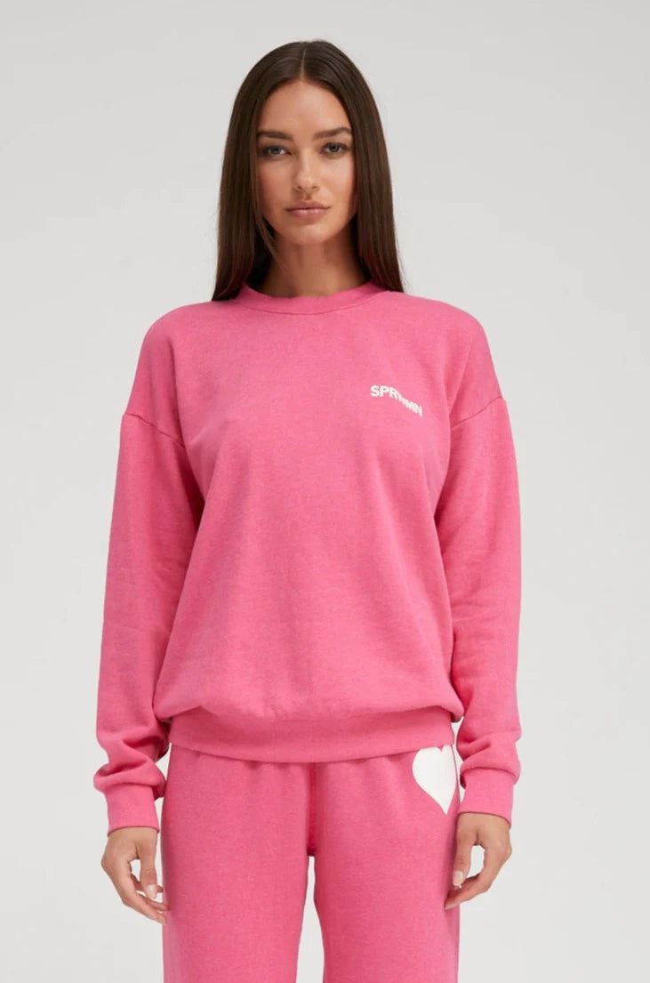 SPRWMN HOT PINK LOGO SWEATSHIRT