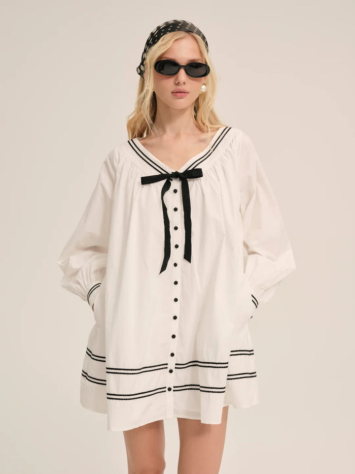 For Love & Lemons Shelly Mini Dress White