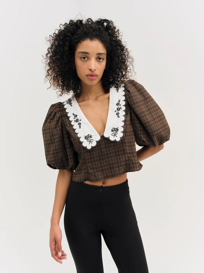 For Love & Lemons University Plaid Top