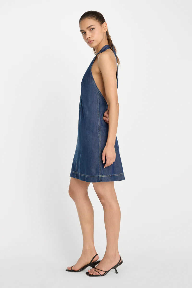 Good American Denim Halter Shift Dress - Indigo1187