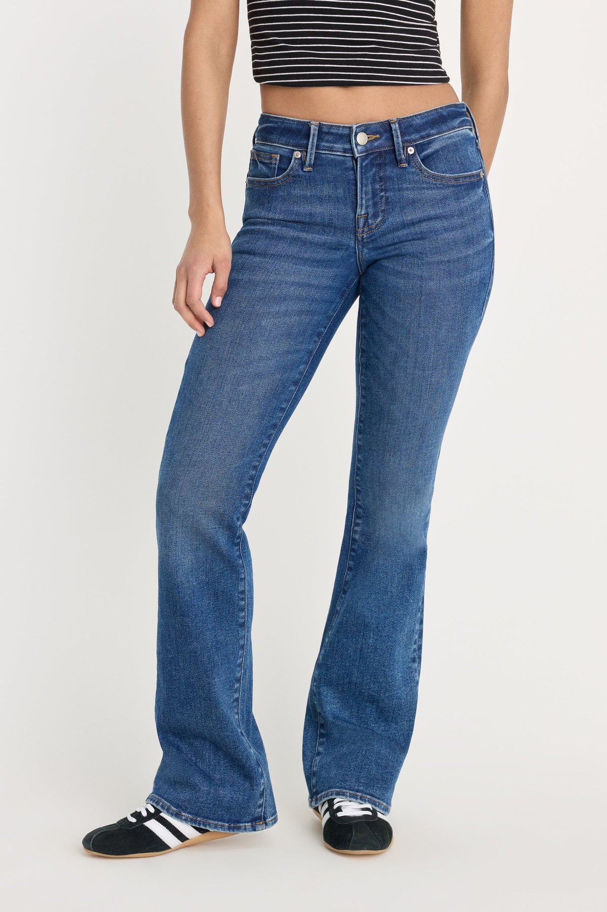Good American Good Low Rise Bootcut Jeans - Indigo1218