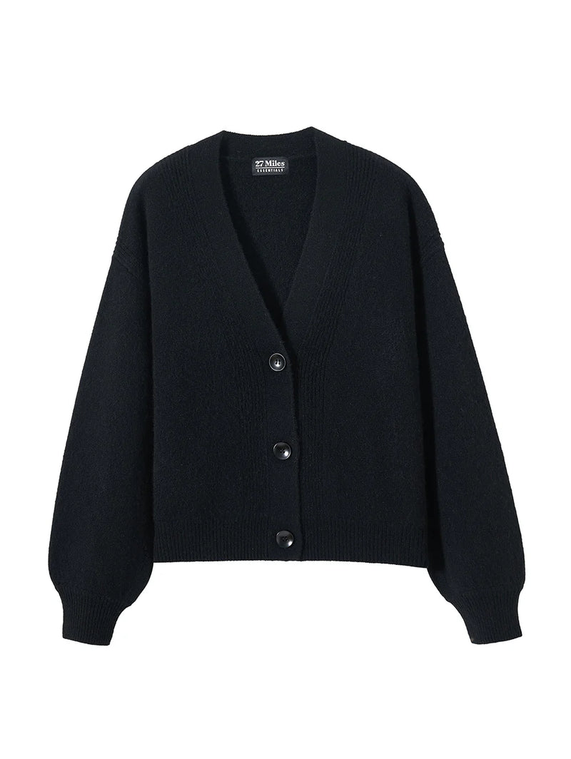 27 Miles Malibu MONROE CASHMERE CARDIGAN Black