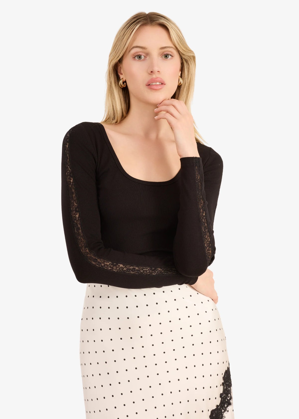 Cami NYC Skyler Rib Knit Top Black