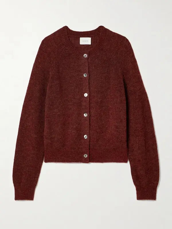 DÔEN  Petra Knitted Cardigan - Burgundy