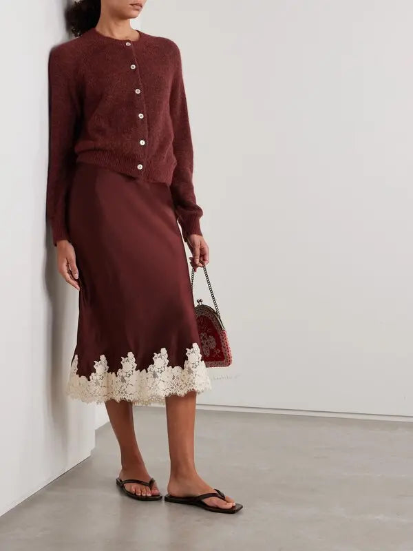 DÔEN  Petra Knitted Cardigan - Burgundy