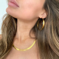 Ellie Vail Jewelry - Ellie Vail - Paola Herringbone Chain Necklace - Yellow Gold