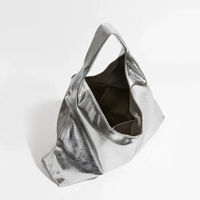 SOOK STAINABLE Metallic Silver Unisex Shopping Tote Bag