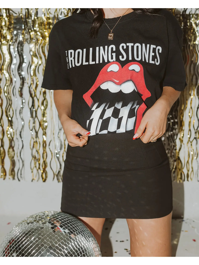 CONCEPTS RENO Rolling Stones Zip Code Night Black Thrifted Graphic Tee
