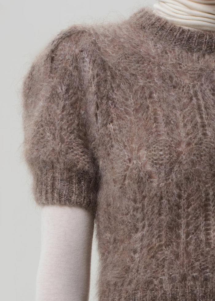 Citizens of Humanity Odette Puff Sleeve Sweater In Mushroom
