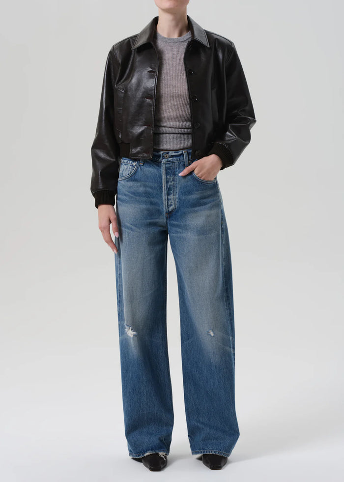 Citizens of Humanity Lola Bomber Recycled Leather In Brown