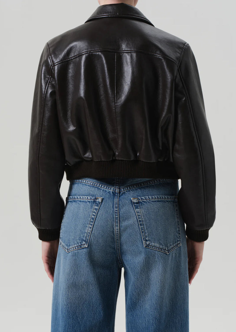 Citizens of Humanity Lola Bomber Recycled Leather In Brown