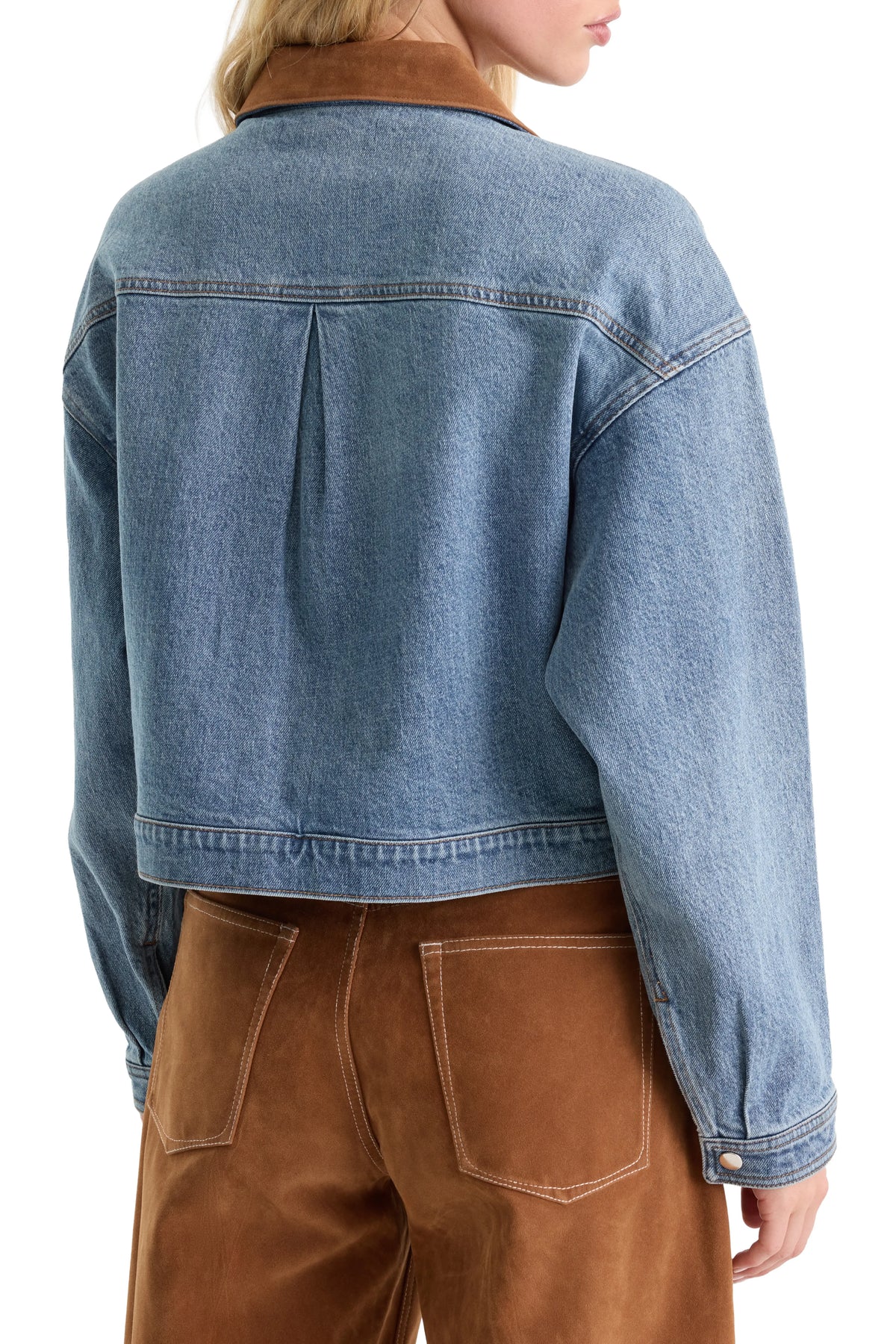 Good American Swing Cropped Denim Jacket Indigo 1320